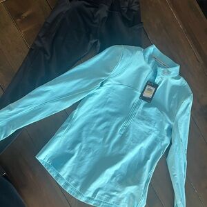 Brooks leggings with FREE brand new Under Armour quarter zip